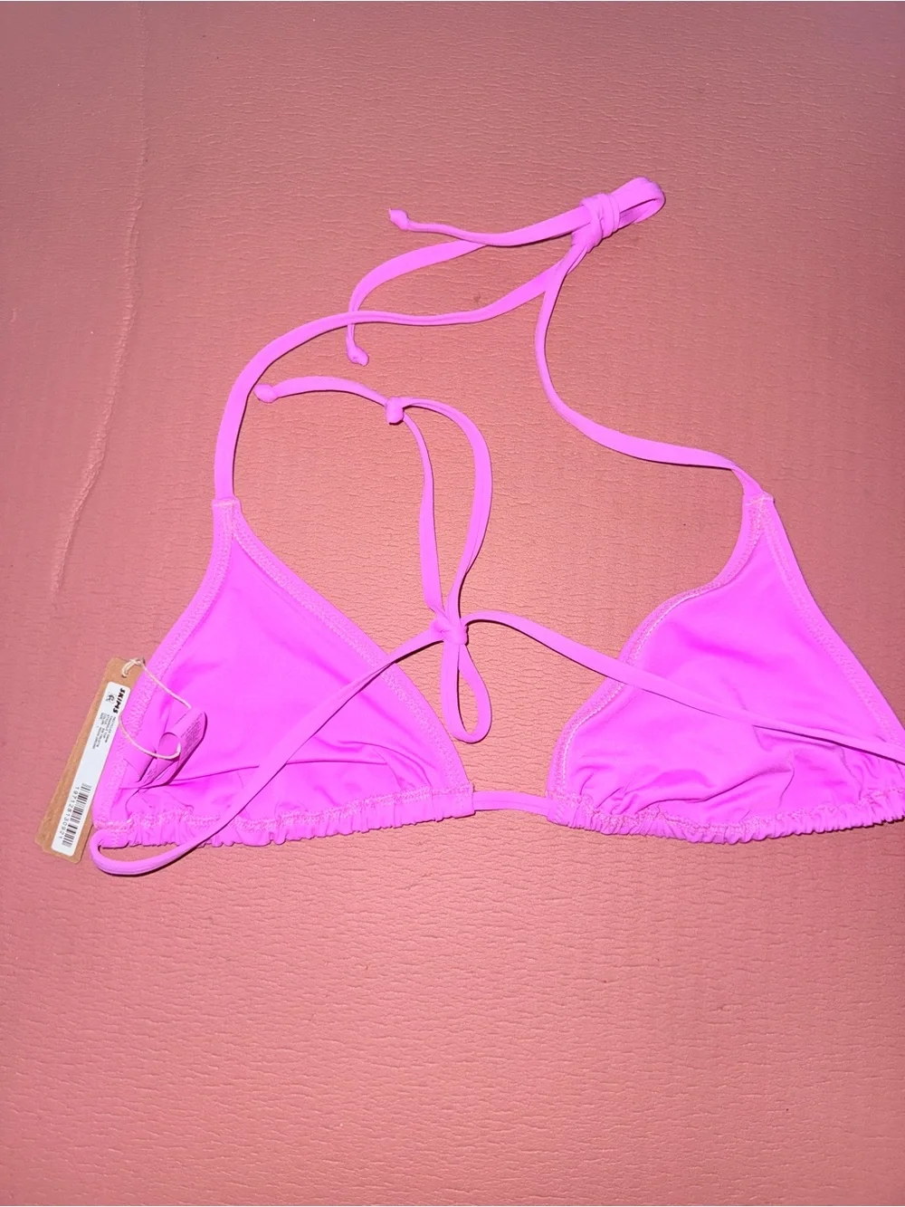 SKIMS Pink Triangle hot pink Bikini Top size large